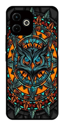 Owl Pattern Metal Mobile Case for Infinix Hot 40i