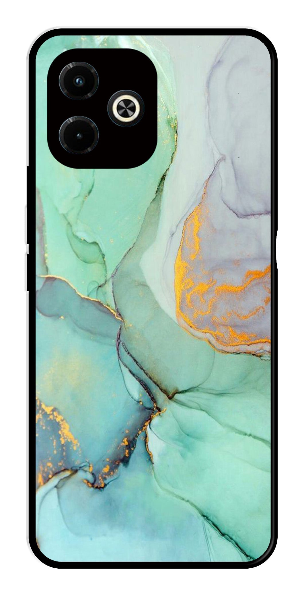 Marble Design Metal Mobile Case for Infinix Hot 40i   (Design No -46)