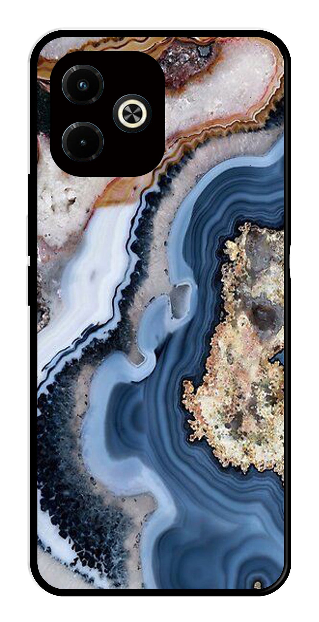 Marble Design Metal Mobile Case for Infinix Hot 40i   (Design No -53)