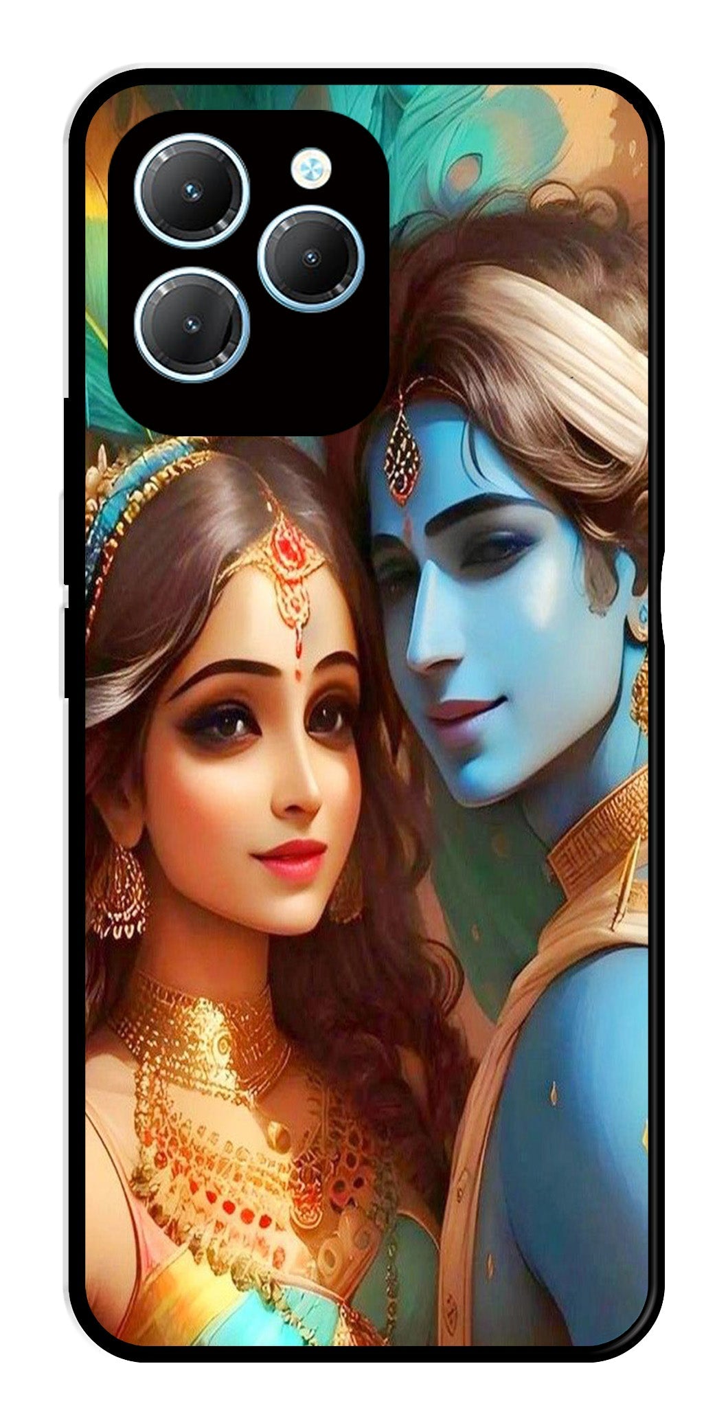 Lord Radha Krishna Metal Mobile Case for Infinix Hot 40 Pro   (Design No -01)