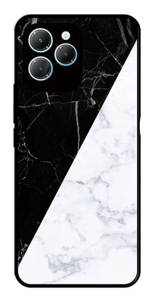 Black White Marble Design Metal Mobile Case for Infinix Hot 40 Pro