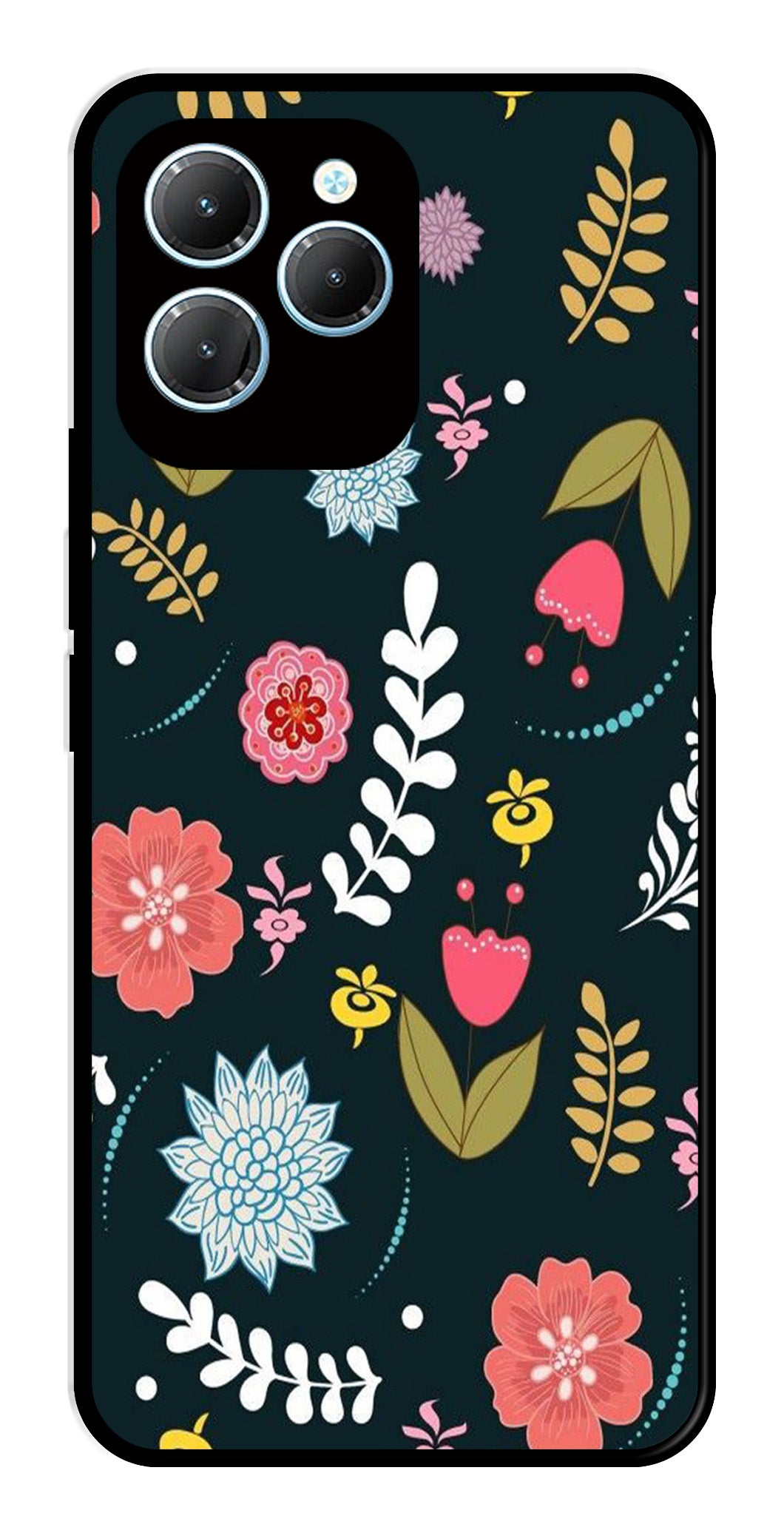 Floral Pattern2 Metal Mobile Case for Infinix Hot 40 Pro   (Design No -12)