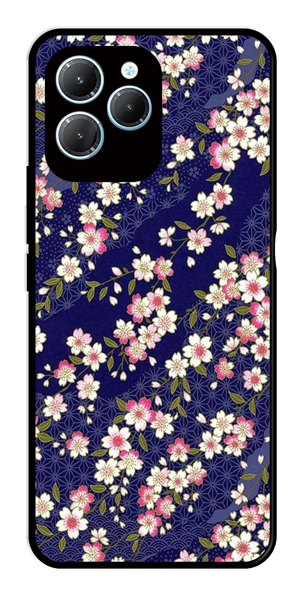 Flower Design Metal Mobile Case for Infinix Hot 40 Pro   (Design No -25)