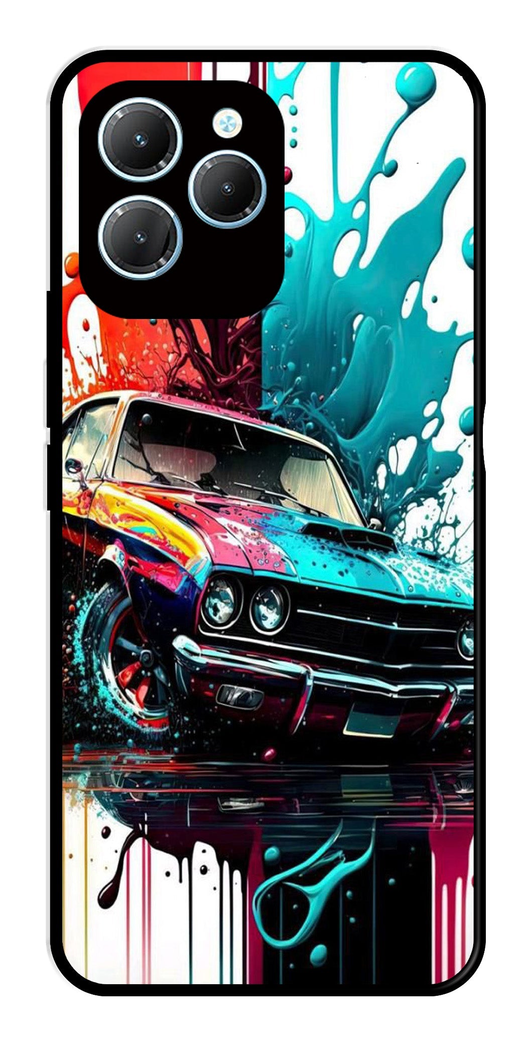 Vintage Car Metal Mobile Case for Infinix Hot 40   (Design No -29)