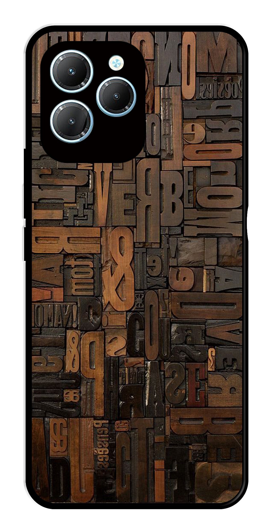 Alphabets Metal Mobile Case for Infinix Hot 40 Pro   (Design No -32)