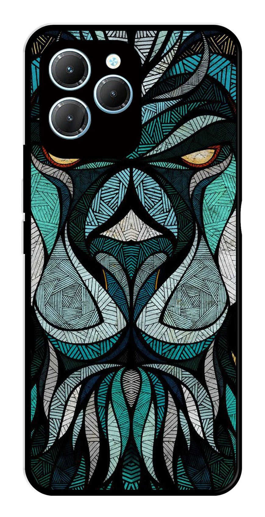 Lion Pattern Metal Mobile Case for Infinix Hot 40 Pro   (Design No -40)