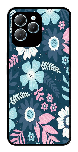 Flower Leaves Design Metal Mobile Case for Infinix Hot 40 Pro   (Design No -50)