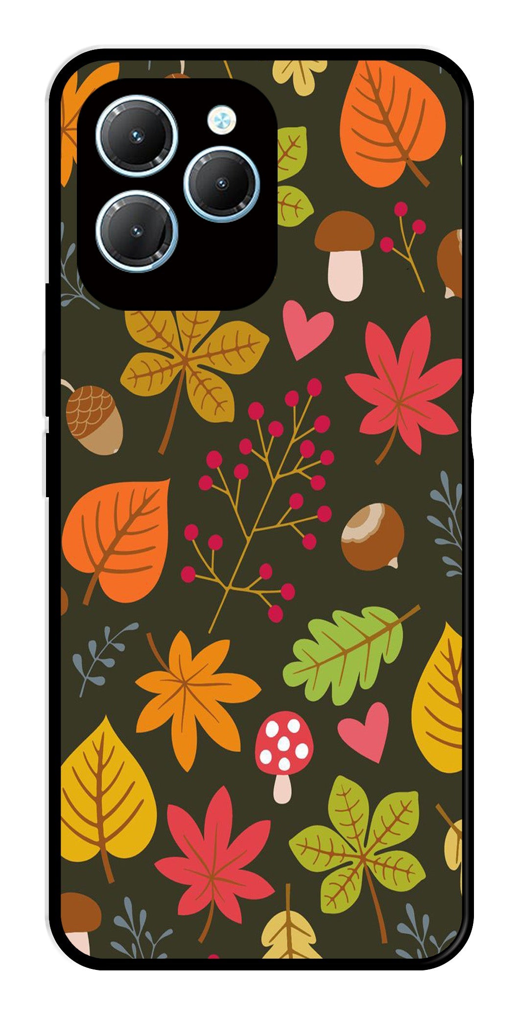 Leaves Design Metal Mobile Case for Infinix Hot 40   (Design No -51)