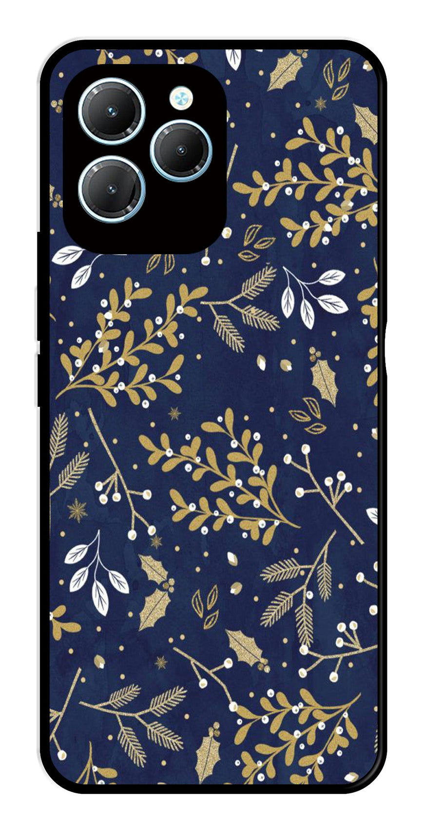 Floral Pattern  Metal Mobile Case for Infinix Hot 40   (Design No -52)