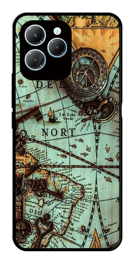 Map Design Metal Mobile Case for Infinix Hot 40   (Design No -54)