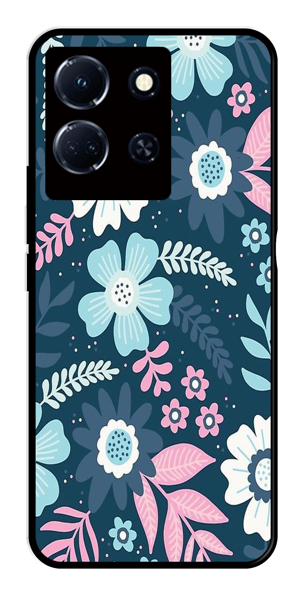 Flower Leaves Design Metal Mobile Case for Infinix Note 30 4G   (Design No -50)