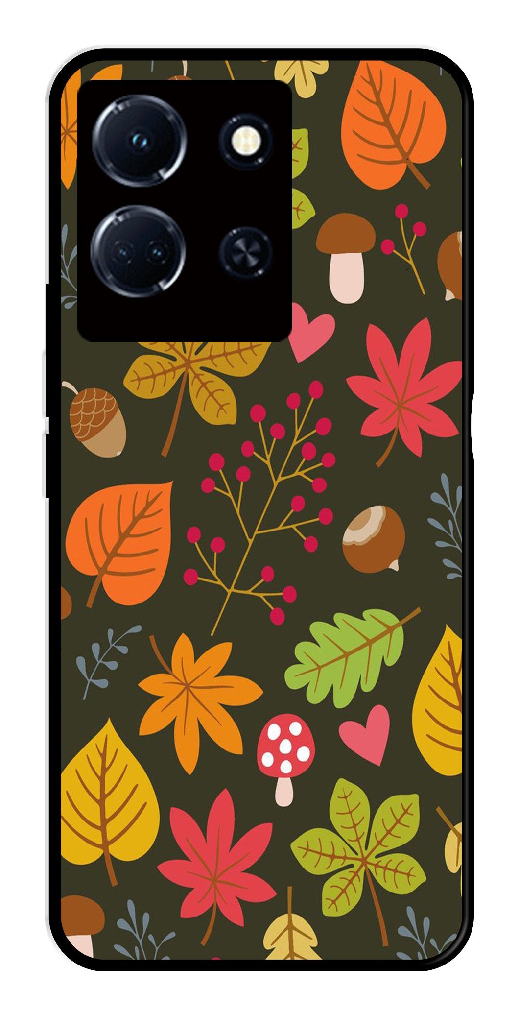 Leaves Design Metal Mobile Case for Infinix Note 30 4G   (Design No -51)