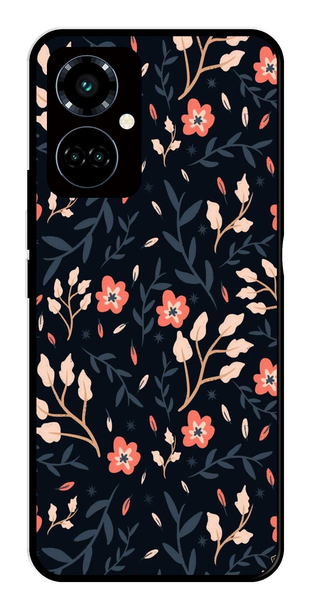 Floral Pattern Metal Mobile Case for Tecno Camon 19 Pro 5G   (Design No -10)