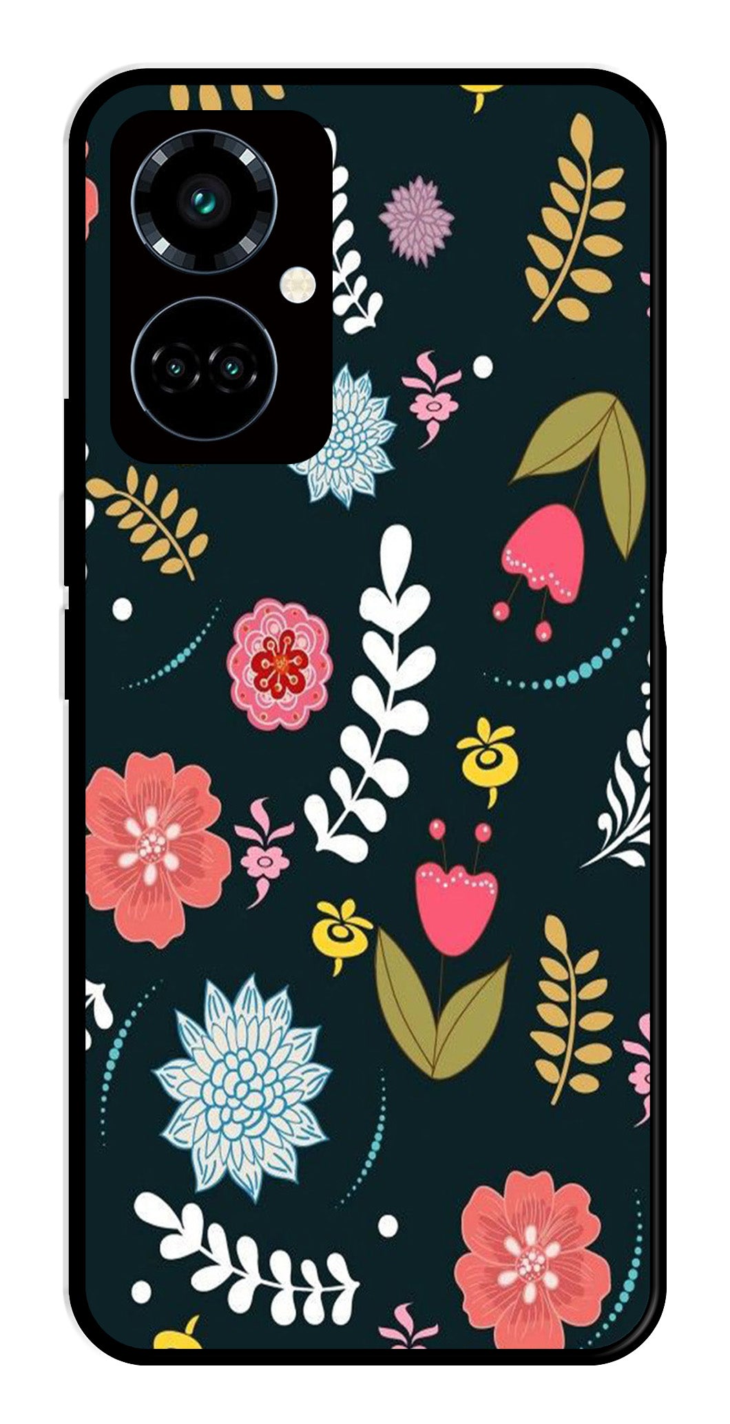 Floral Pattern2 Metal Mobile Case for Tecno Camon 19 Pro 5G   (Design No -12)