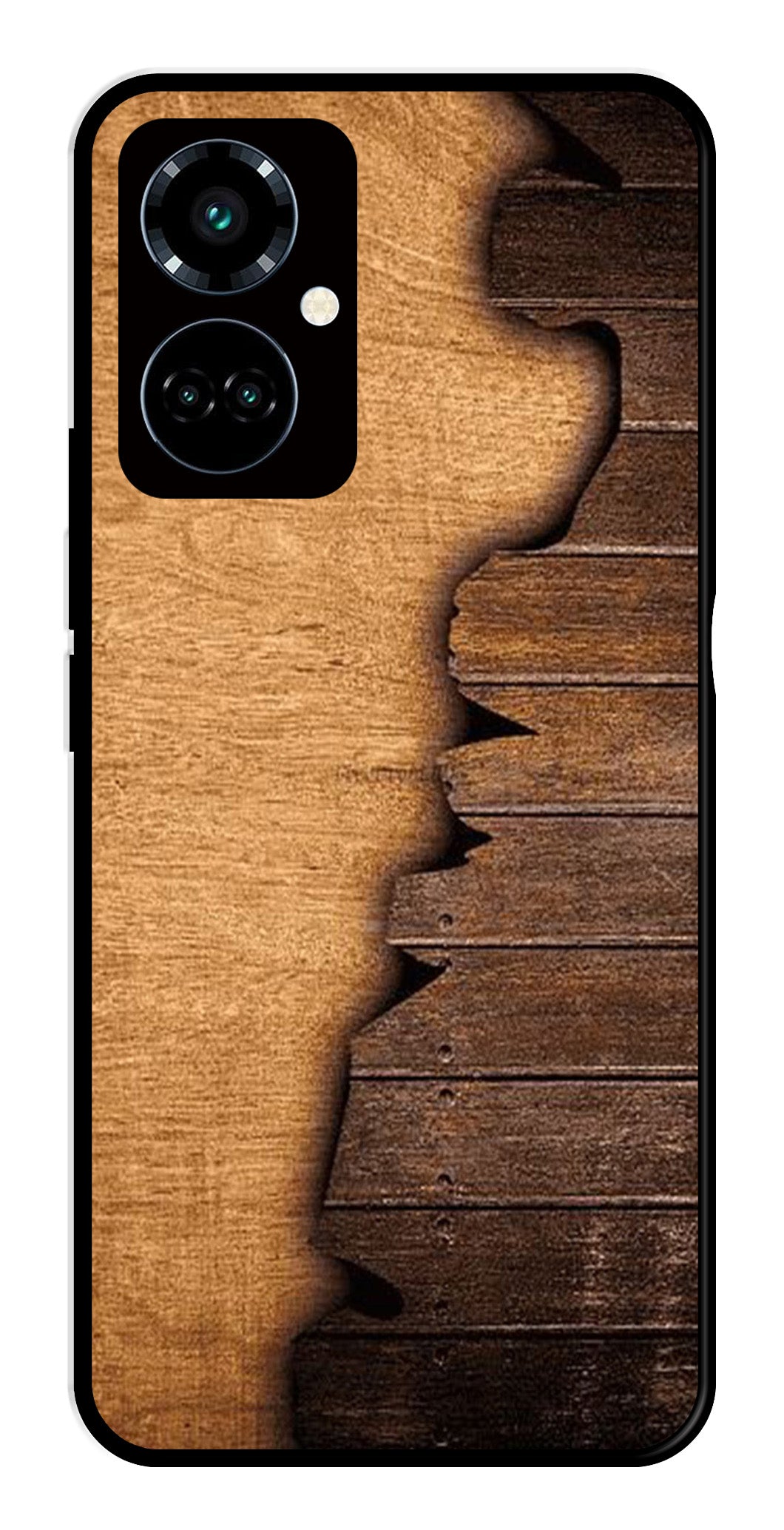 Wooden Design Metal Mobile Case for Tecno Camon 19 Pro 5G   (Design No -13)