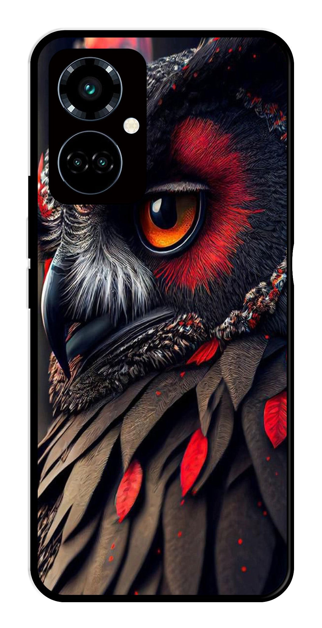 Owl Design Metal Mobile Case for Tecno Camon 19 Pro 5G   (Design No -26)