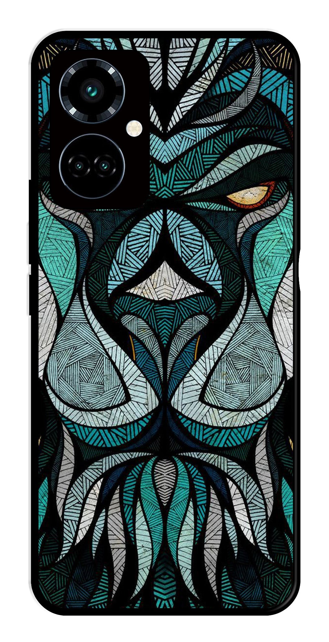 Lion Pattern Metal Mobile Case for Tecno Camon 19 Pro 5G   (Design No -40)