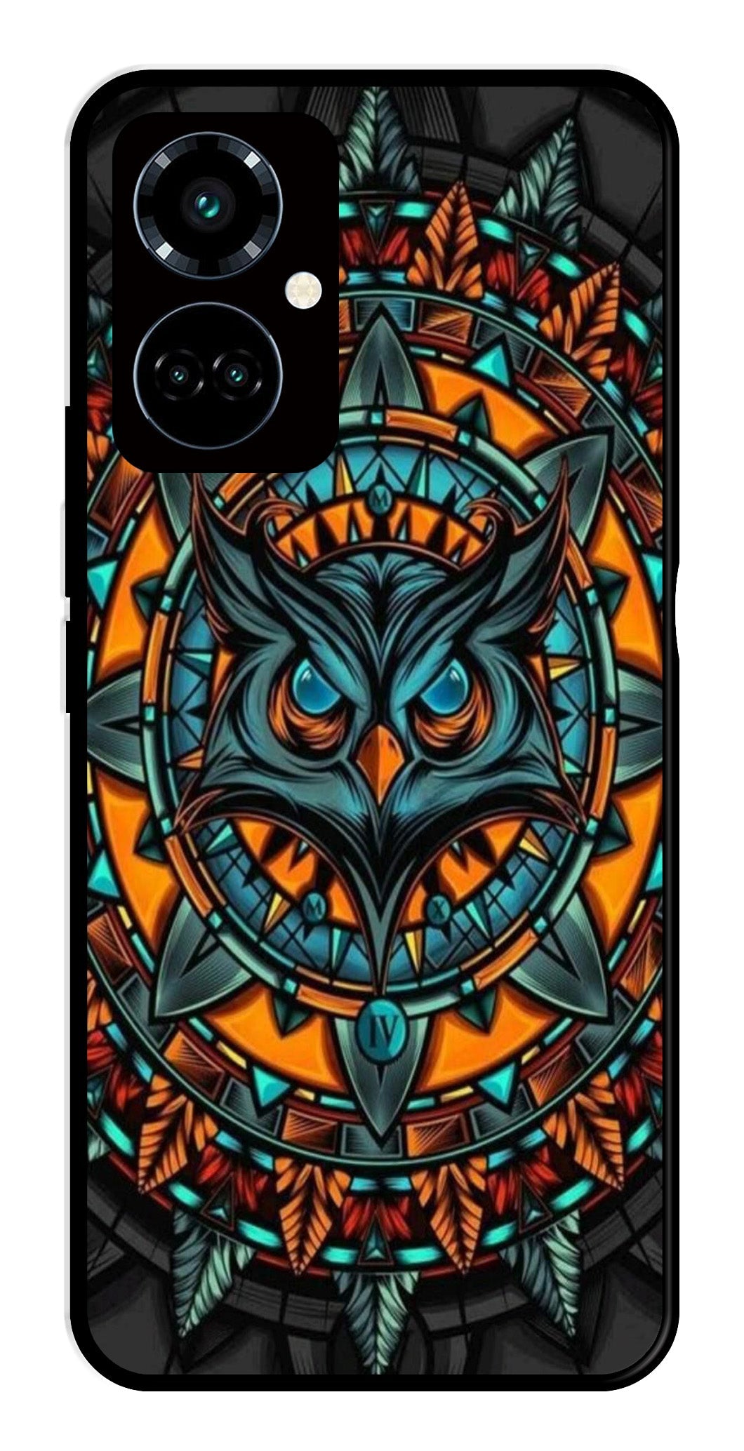 Owl Pattern Metal Mobile Case for Tecno Camon 19 Pro 5G   (Design No -42)