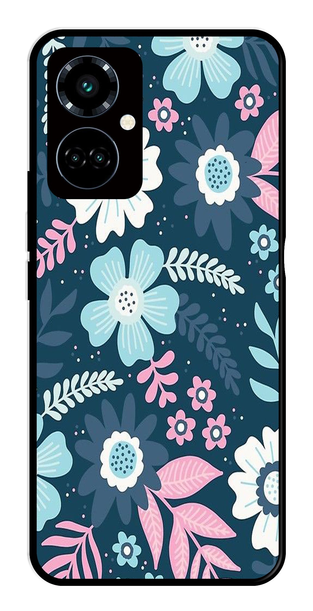 Flower Leaves Design Metal Mobile Case for Tecno Camon 19 Pro 5G   (Design No -50)