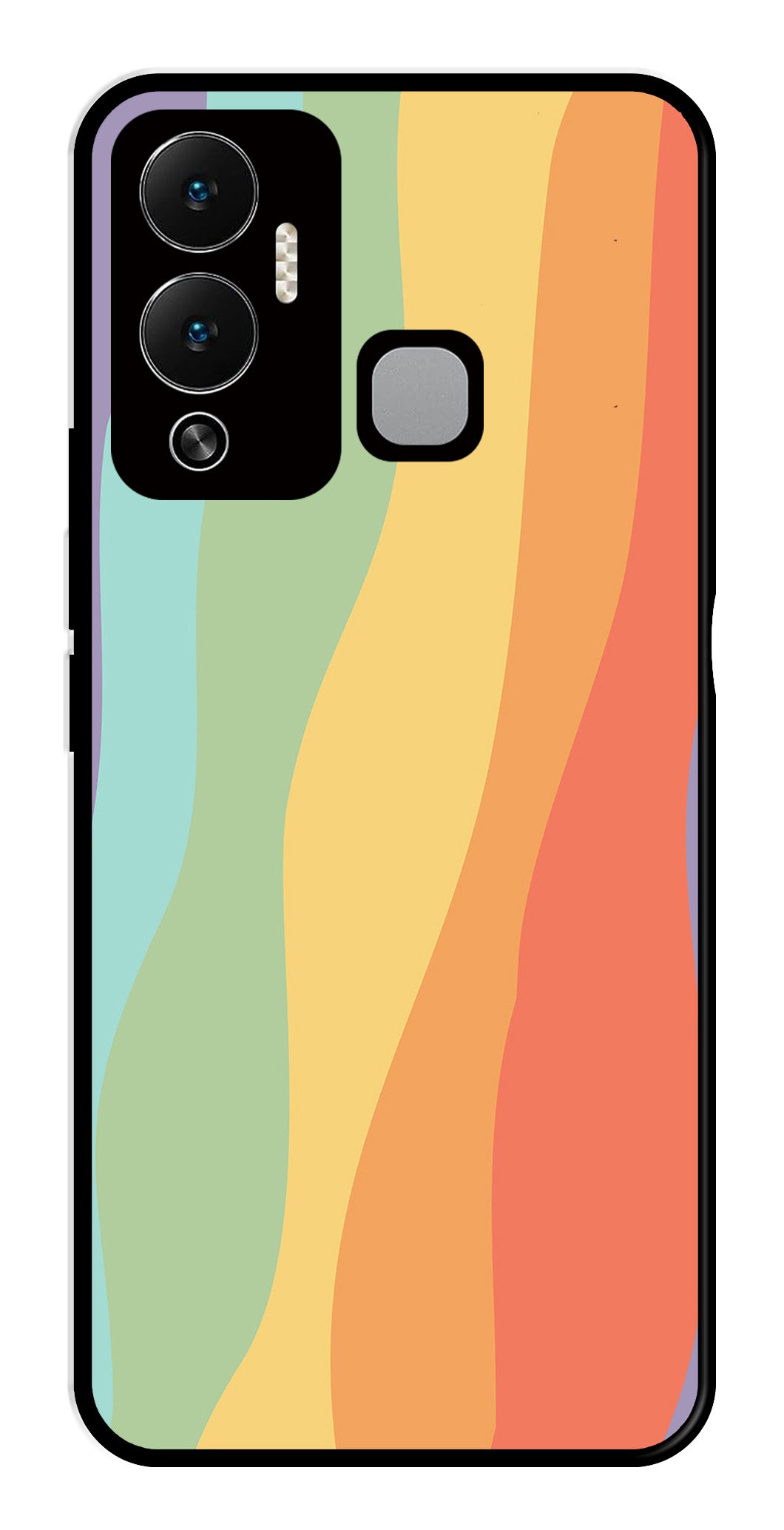 Muted Rainbow Metal Mobile Case for Infinix Hot 12 Play   (Design No -02)