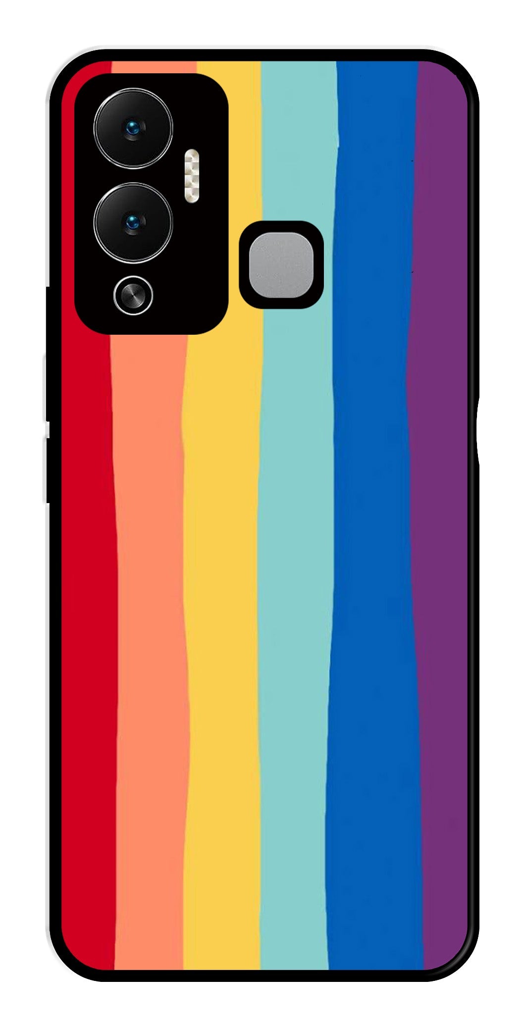 Rainbow MultiColor Metal Mobile Case for Infinix Hot 12 Play   (Design No -03)