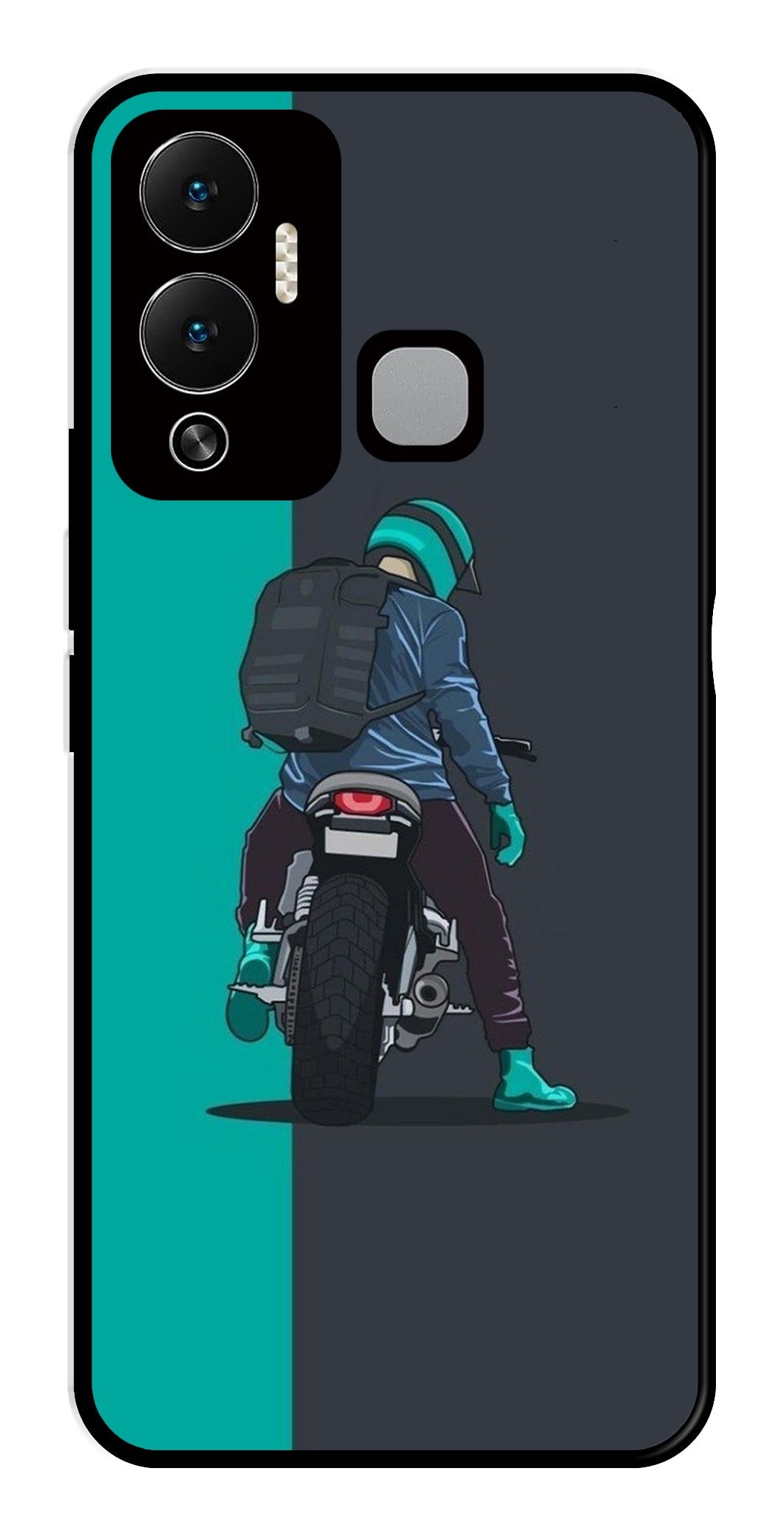 Bike Lover Metal Mobile Case for Infinix Hot 12 Play   (Design No -05)