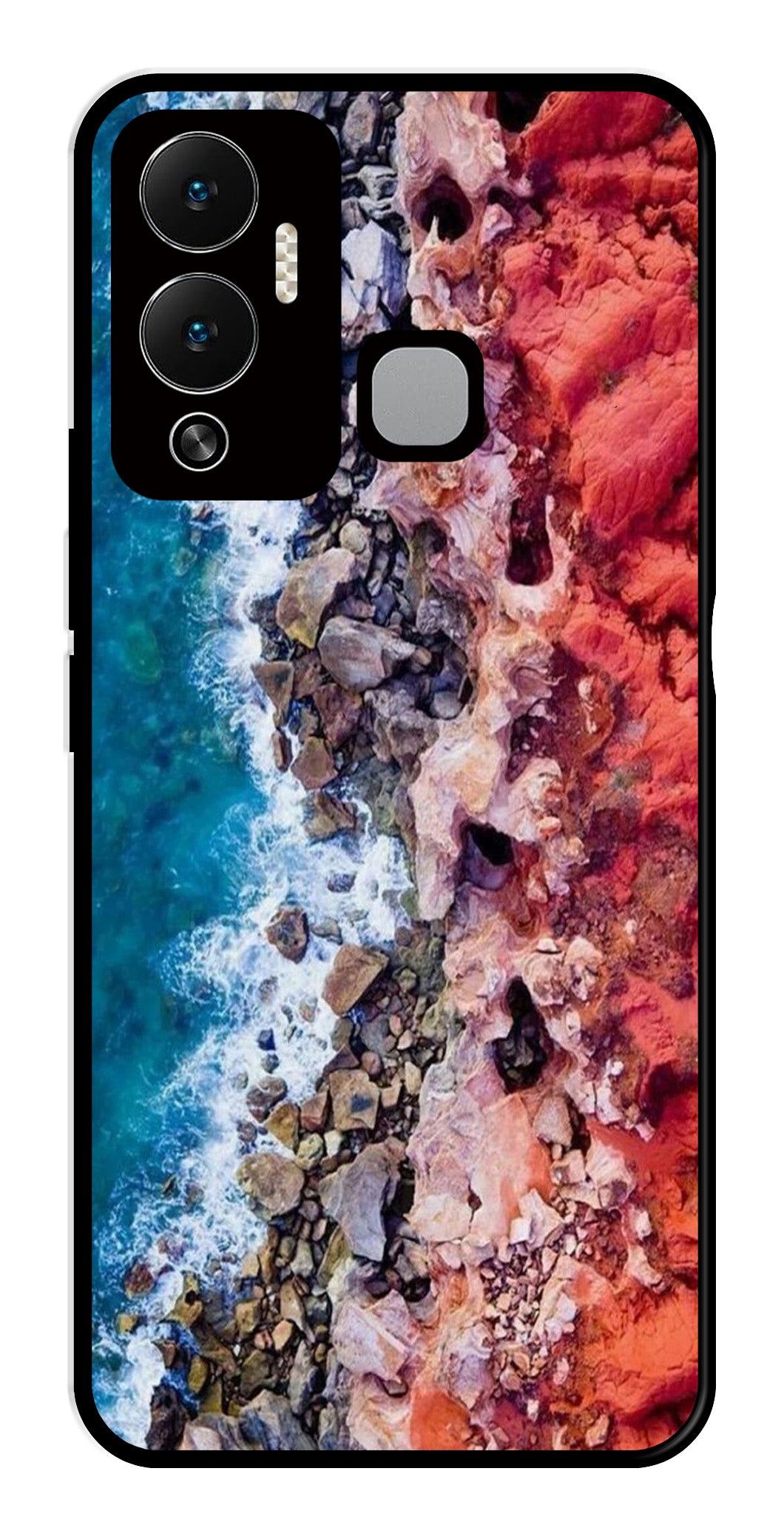 Sea Shore Metal Mobile Case for Infinix Hot 12 Play   (Design No -18)