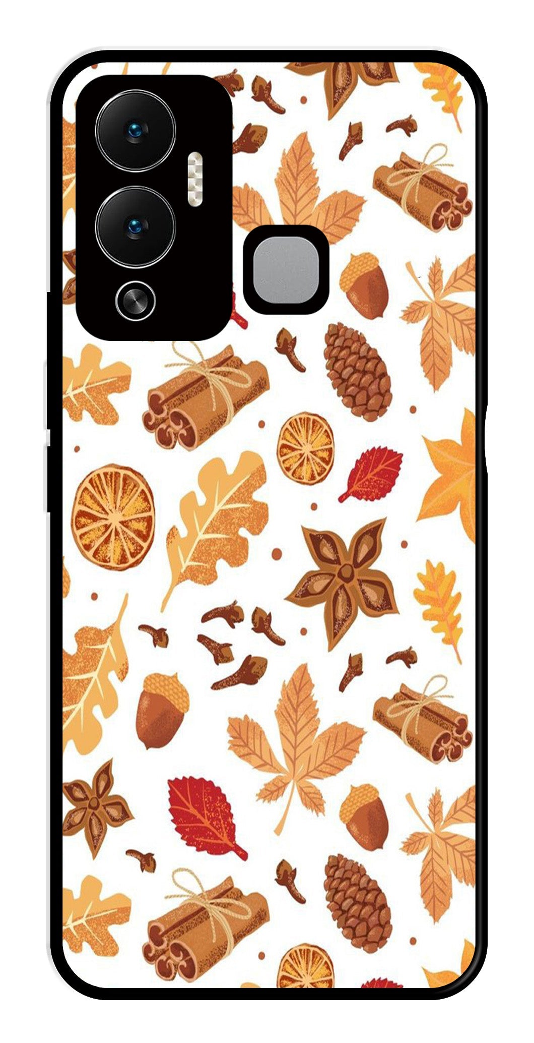 Autumn Leaf Metal Mobile Case for Infinix Hot 12 Play   (Design No -19)