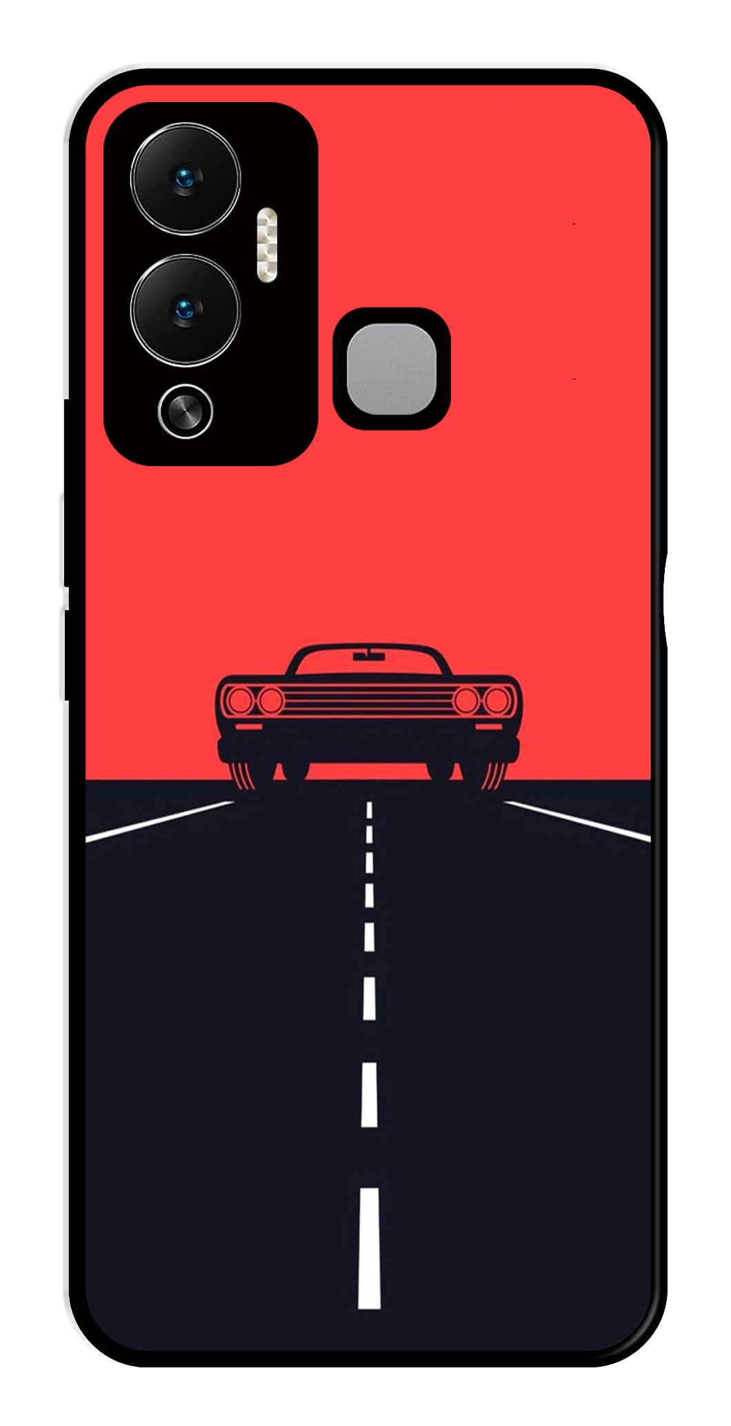 Car Lover Metal Mobile Case for Infinix Hot 12 Play   (Design No -21)