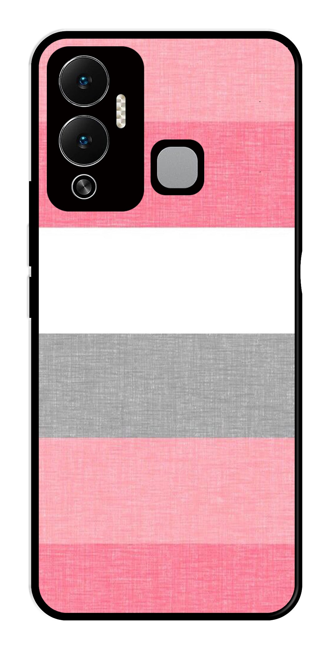 Pink Pattern Metal Mobile Case for Infinix Hot 12 Play   (Design No -23)