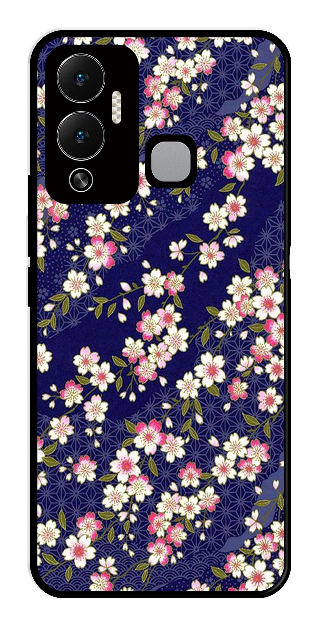 Flower Design Metal Mobile Case for Infinix Hot 12 Play   (Design No -25)