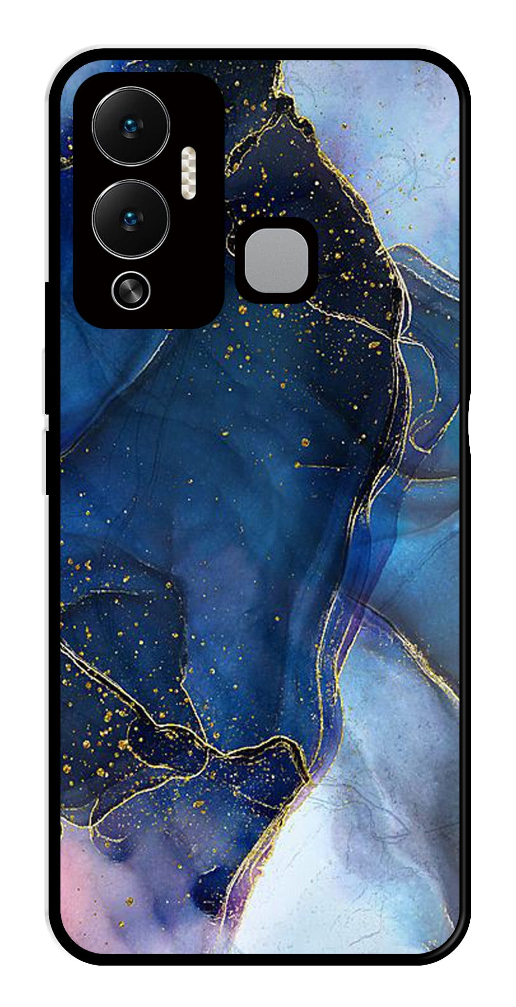 Blue Marble Metal Mobile Case for Infinix Hot 12 Play   (Design No -34)