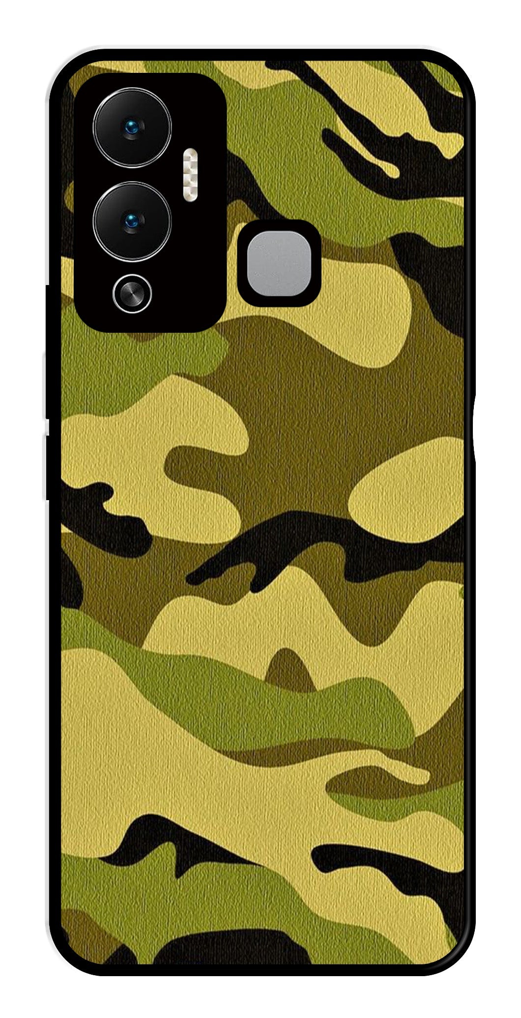 Army Pattern Metal Mobile Case for Infinix Hot 12 Play   (Design No -35)