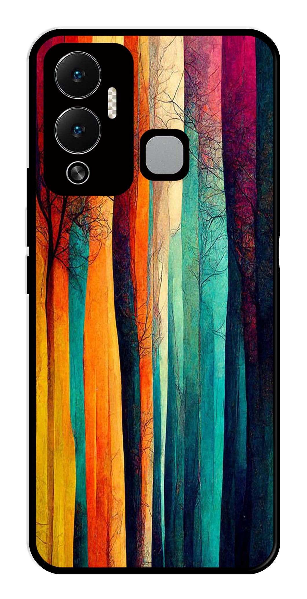 Modern Art Colorful Metal Mobile Case for Infinix Hot 12 Play   (Design No -47)