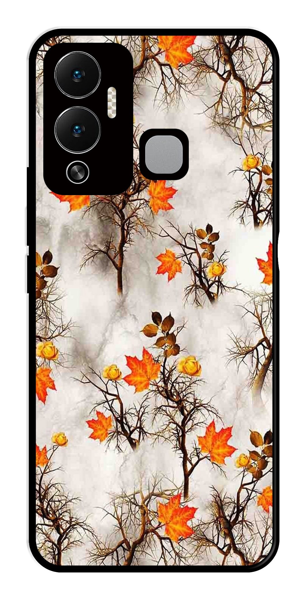 Autumn leaves Metal Mobile Case for Infinix Hot 12 Play   (Design No -55)