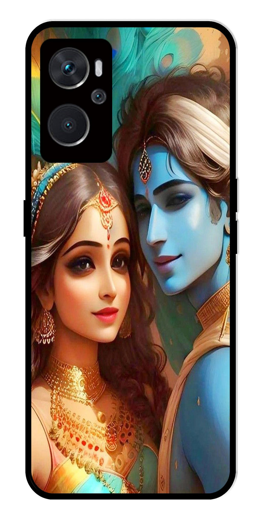 Lord Radha Krishna Metal Mobile Case for Oppo K10 4G   (Design No -01)