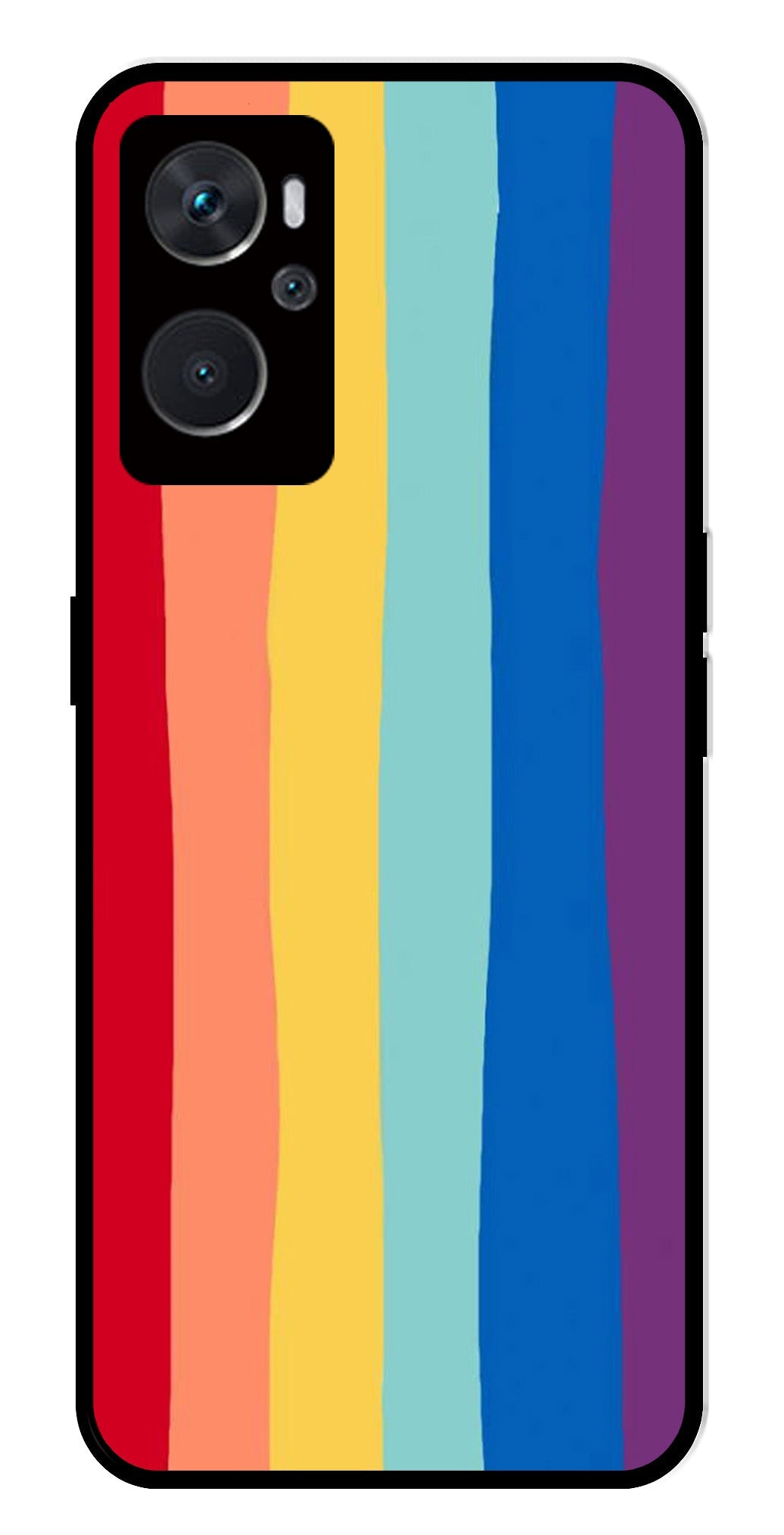 Rainbow MultiColor Metal Mobile Case for Oppo K10 4G   (Design No -03)