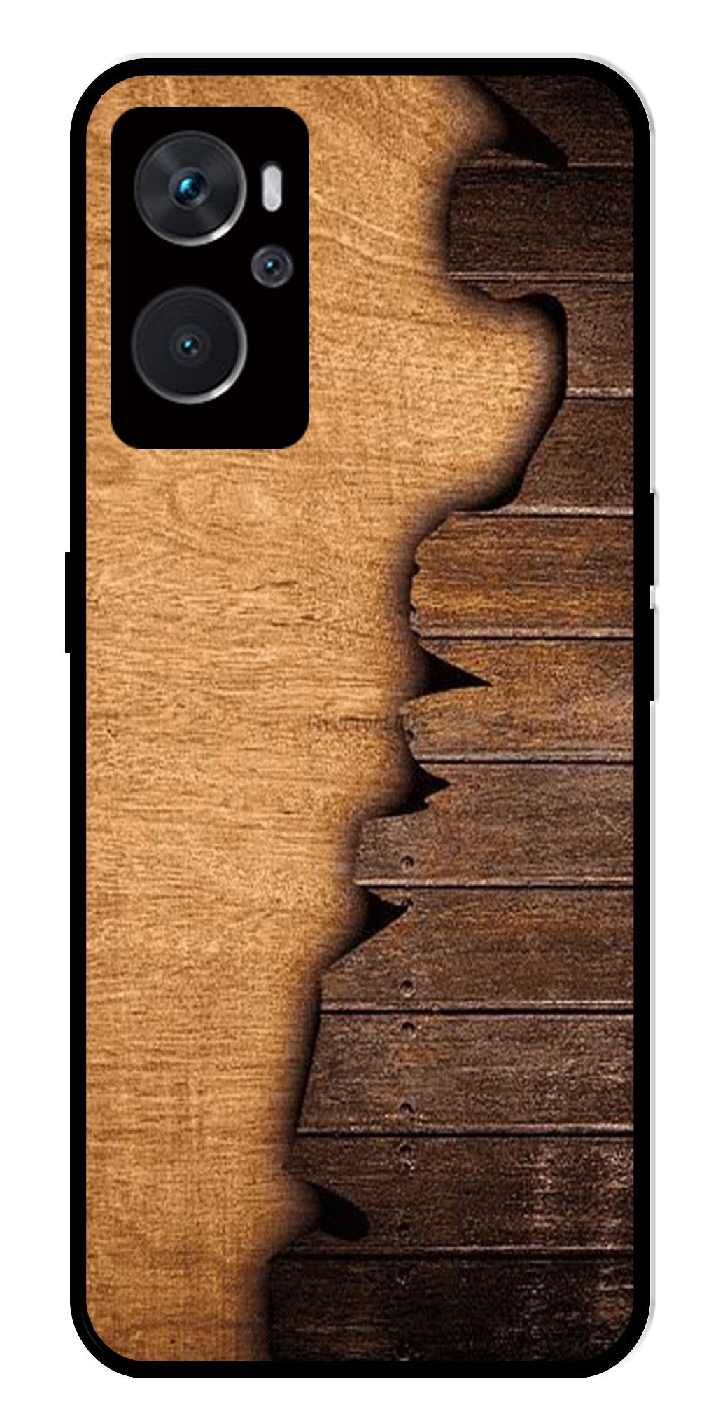 Wooden Design Metal Mobile Case for Oppo K10 4G   (Design No -13)