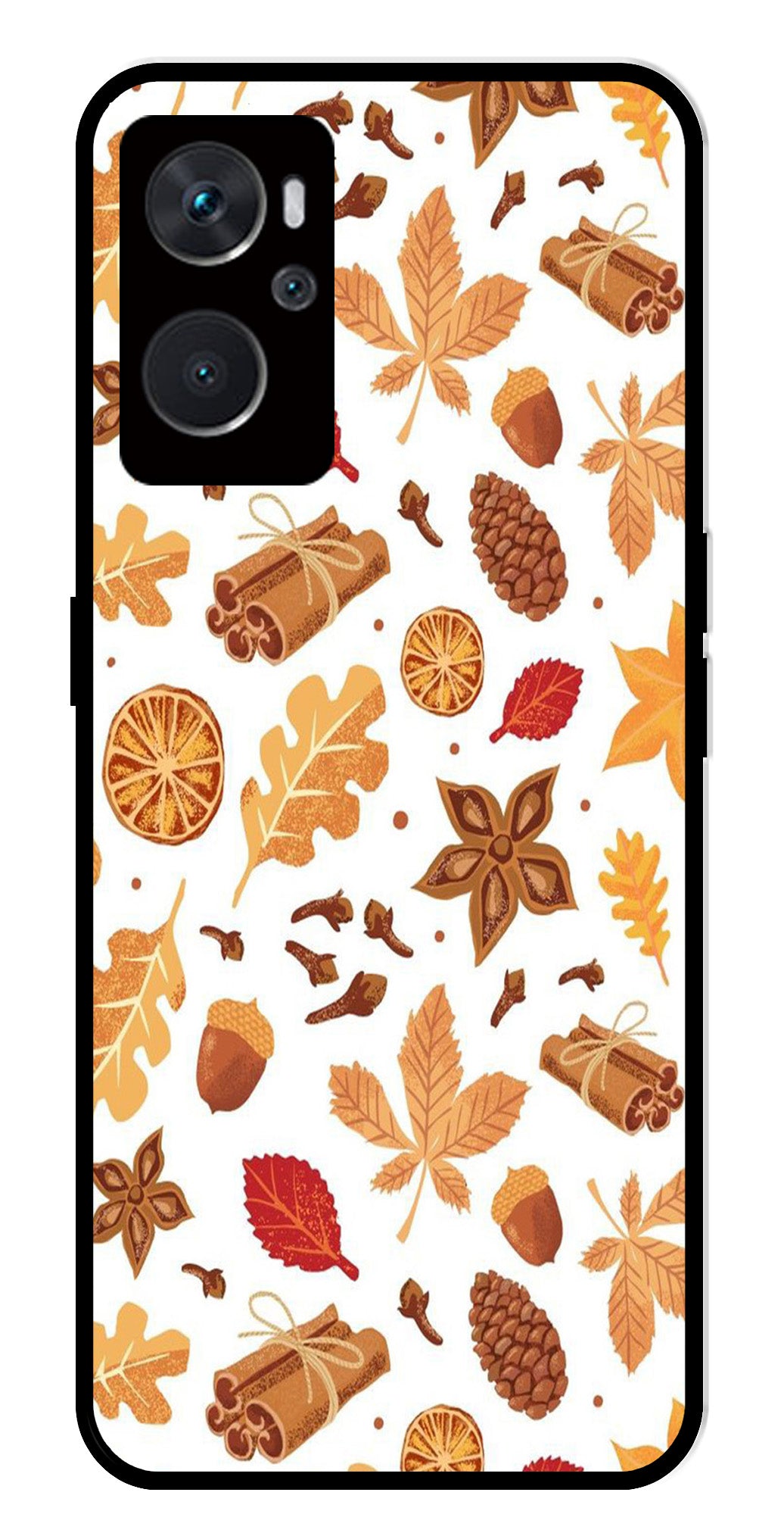 Autumn Leaf Metal Mobile Case for Oppo K10 4G   (Design No -19)