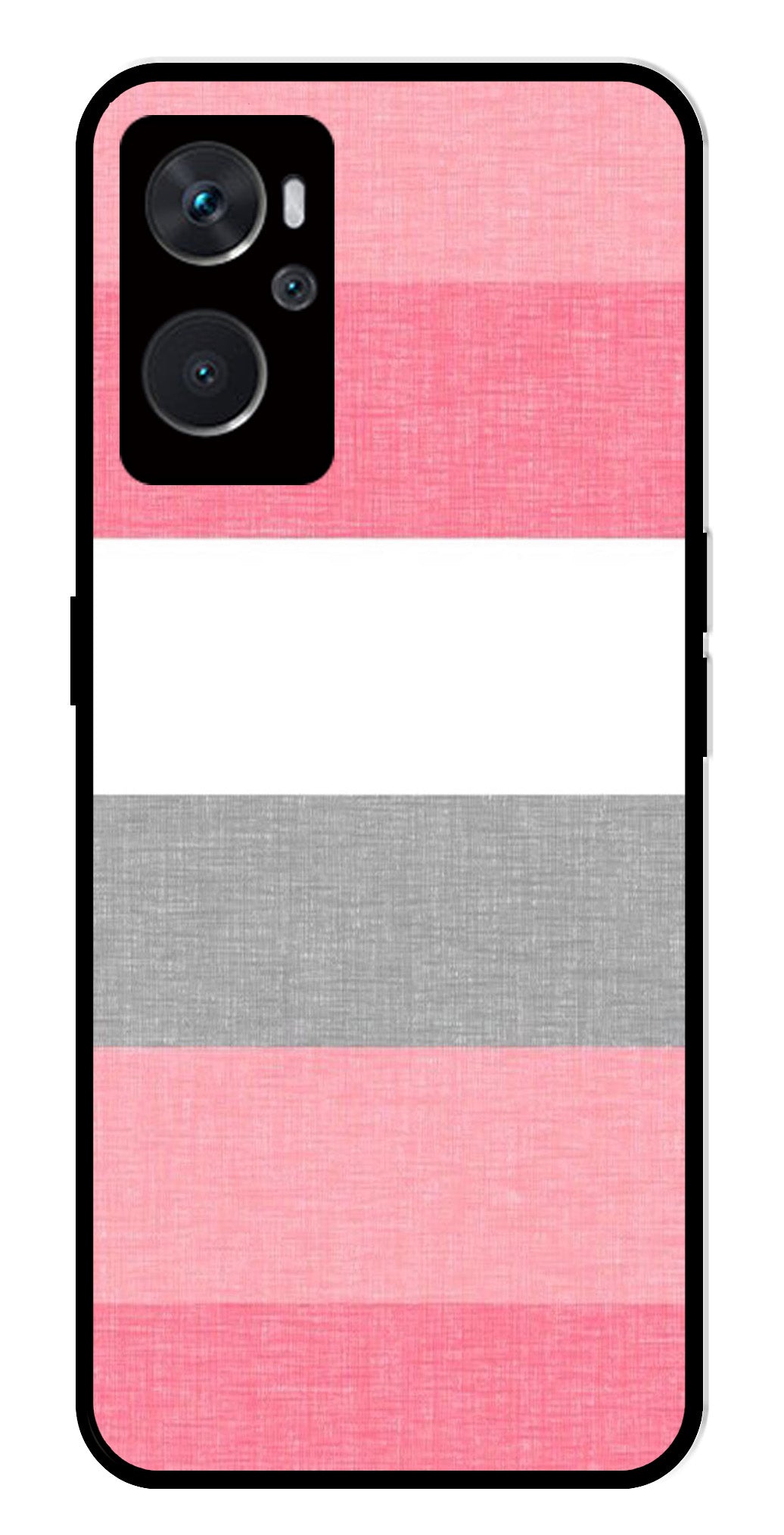 Pink Pattern Metal Mobile Case for Oppo K10 4G   (Design No -23)