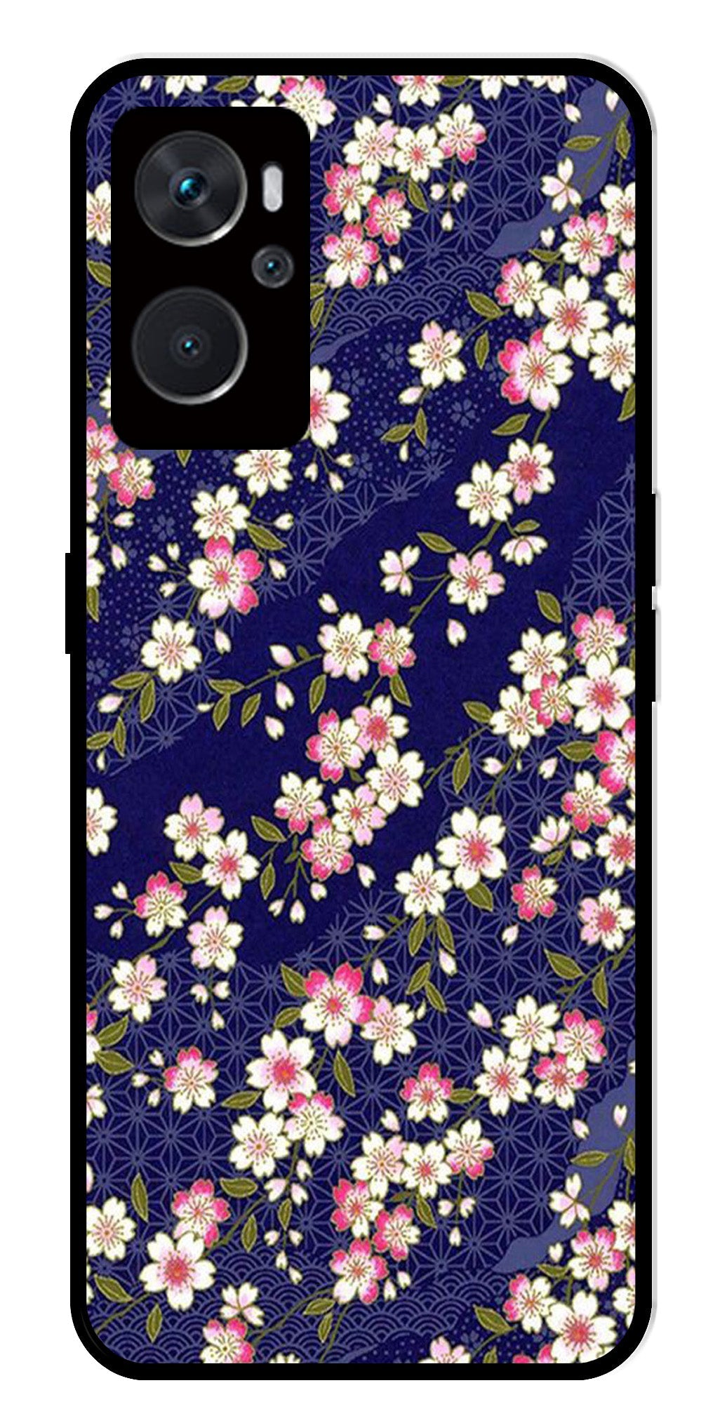 Flower Design Metal Mobile Case for Oppo K10 4G   (Design No -25)