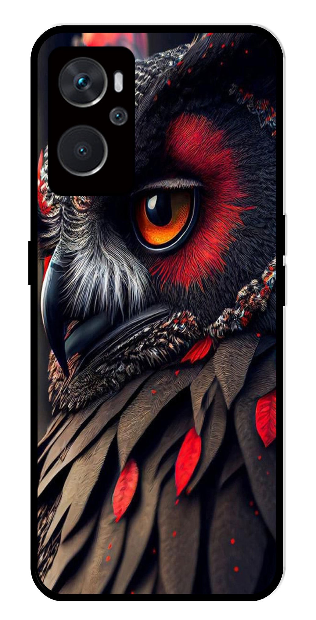 Owl Design Metal Mobile Case for Oppo K10 4G   (Design No -26)