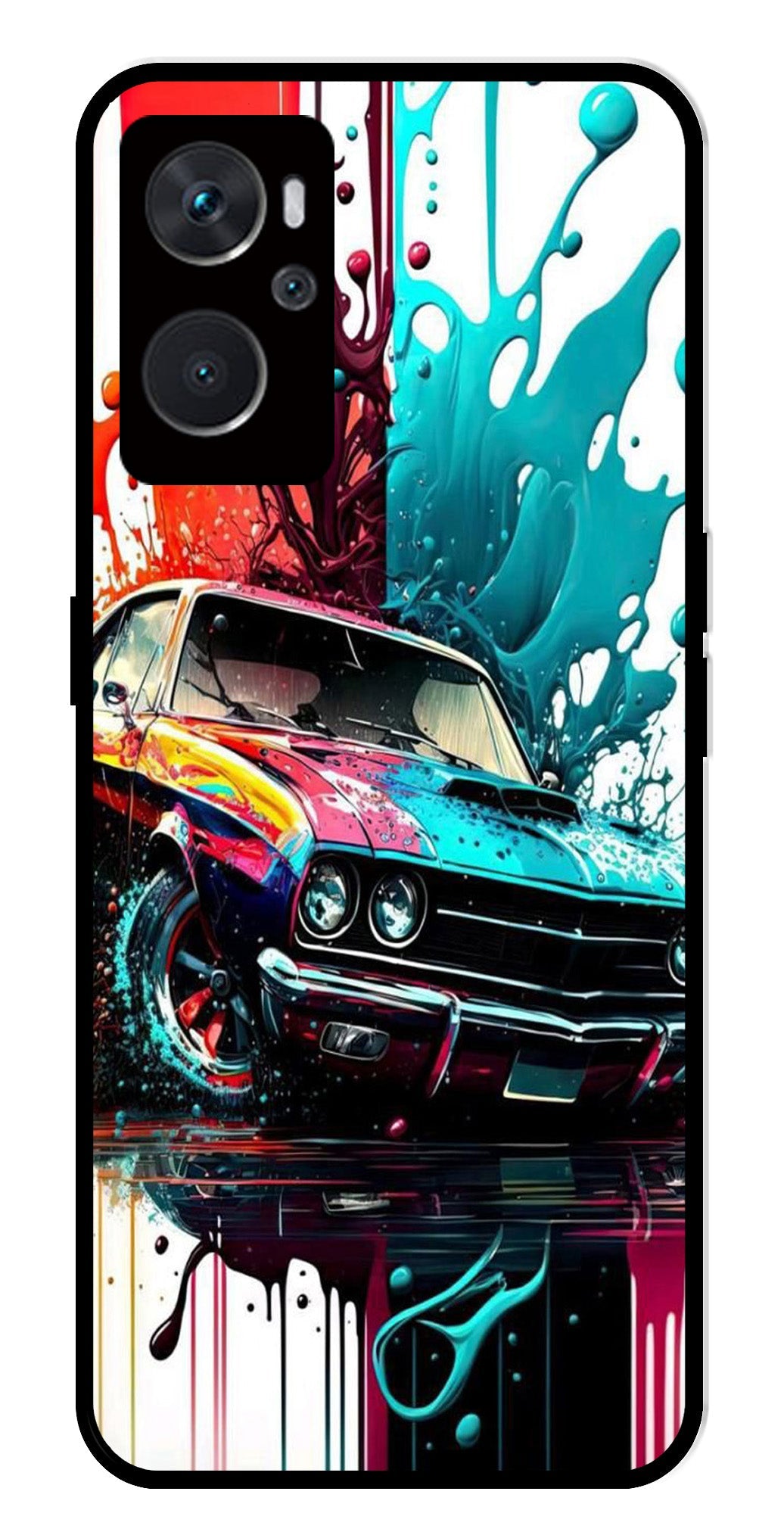 Vintage Car Metal Mobile Case for Oppo K10 4G   (Design No -29)