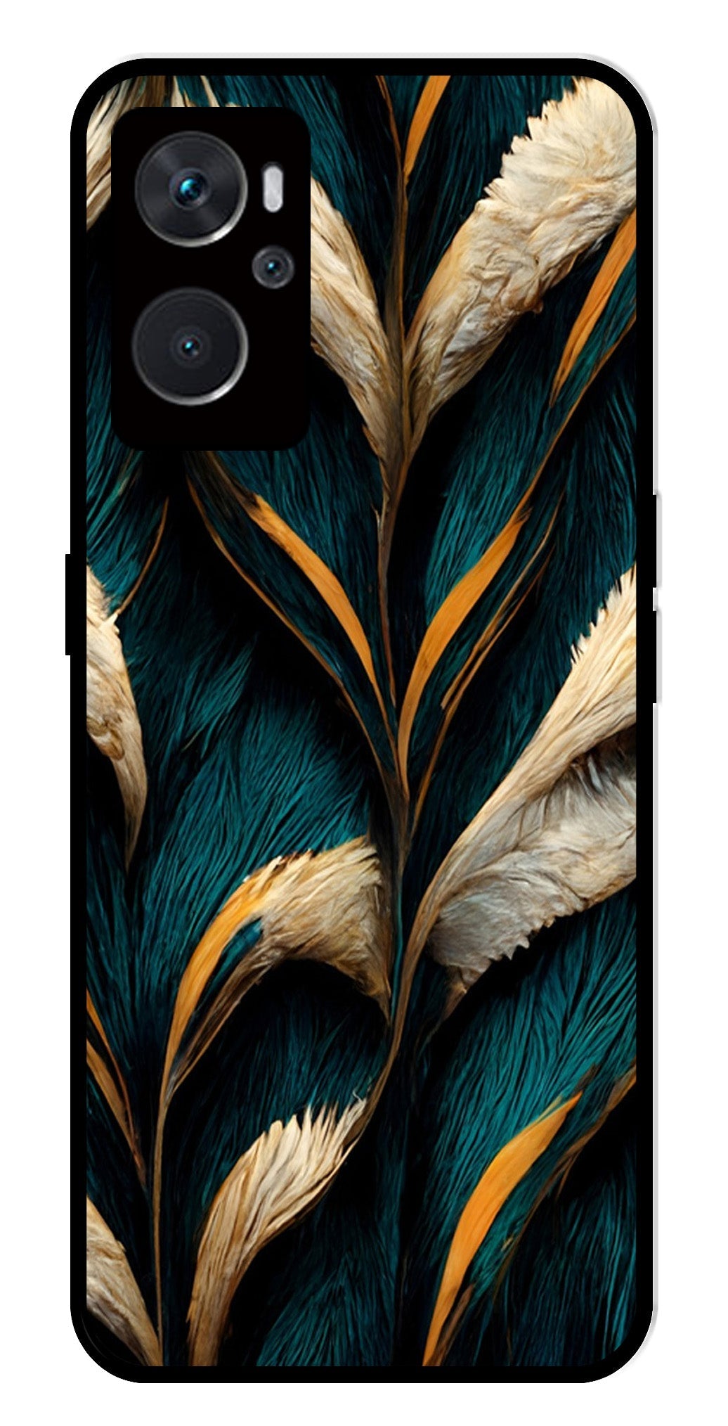 Feathers Metal Mobile Case for Oppo K10 4G   (Design No -30)