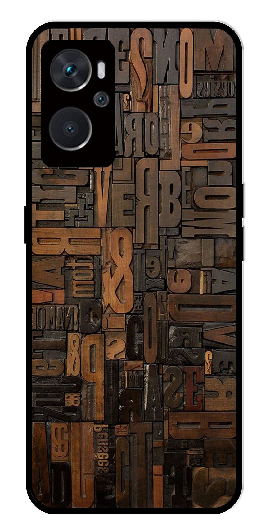 Alphabets Metal Mobile Case for Oppo K10 4G   (Design No -32)