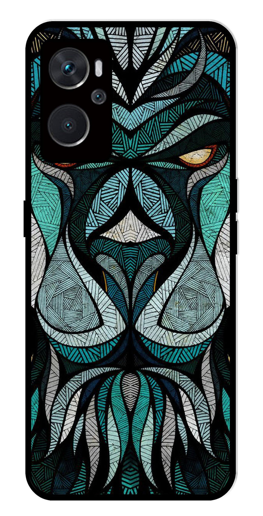 Lion Pattern Metal Mobile Case for Oppo K10 4G   (Design No -40)