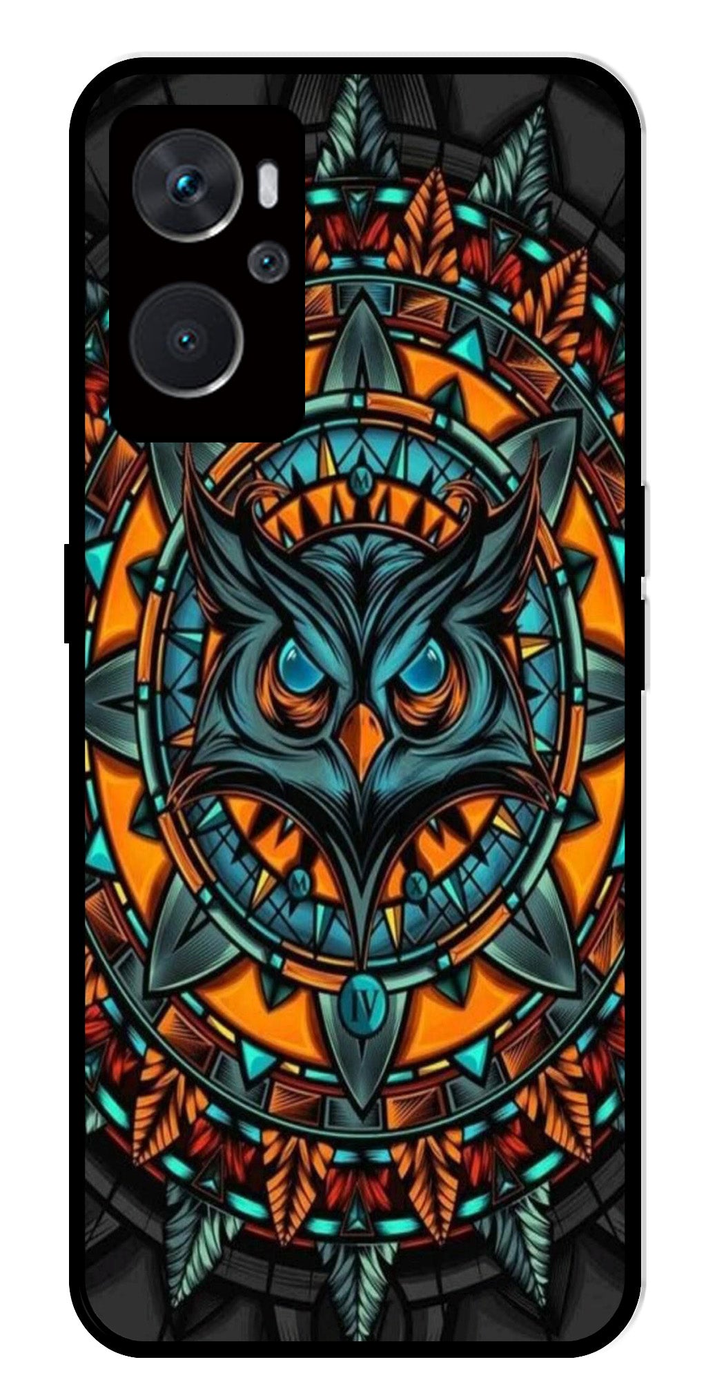 Owl Pattern Metal Mobile Case for Oppo K10 4G   (Design No -42)