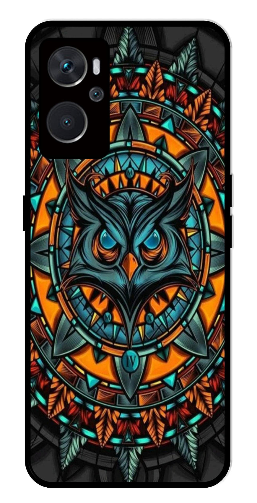 Owl Pattern Metal Mobile Case for Oppo K10 4G   (Design No -42)