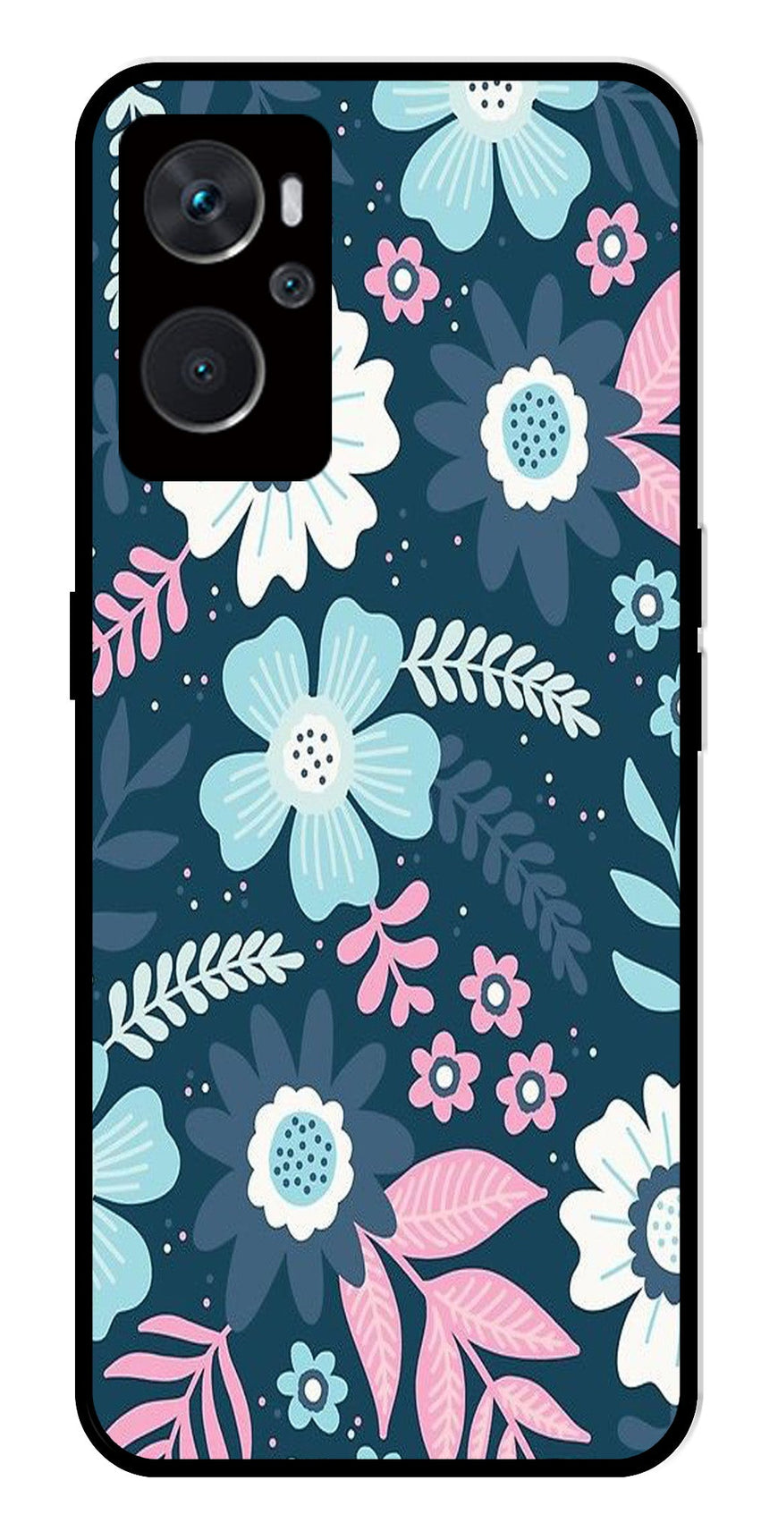 Flower Leaves Design Metal Mobile Case for Oppo A36 4G   (Design No -50)