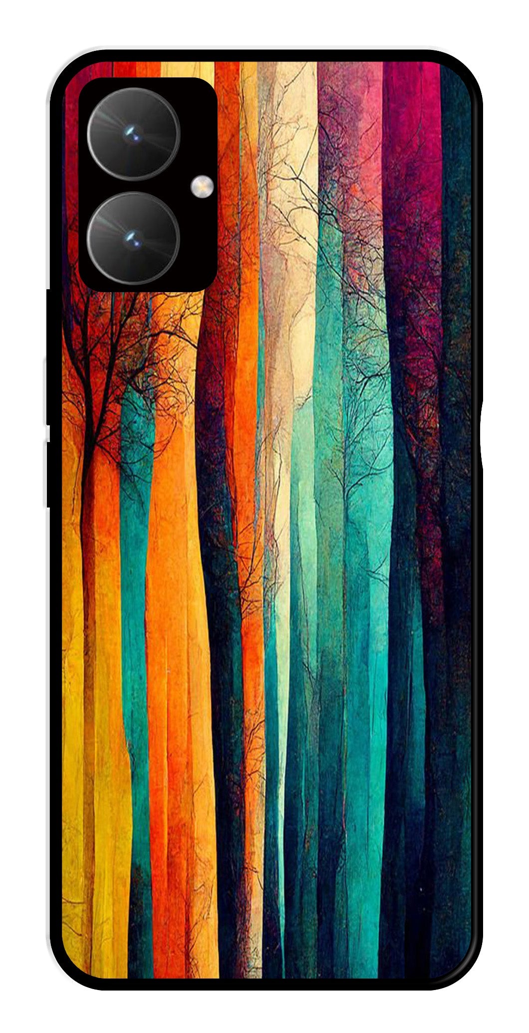 Modern Art Colorful Metal Mobile Case for Poco M6 5G   (Design No -47)